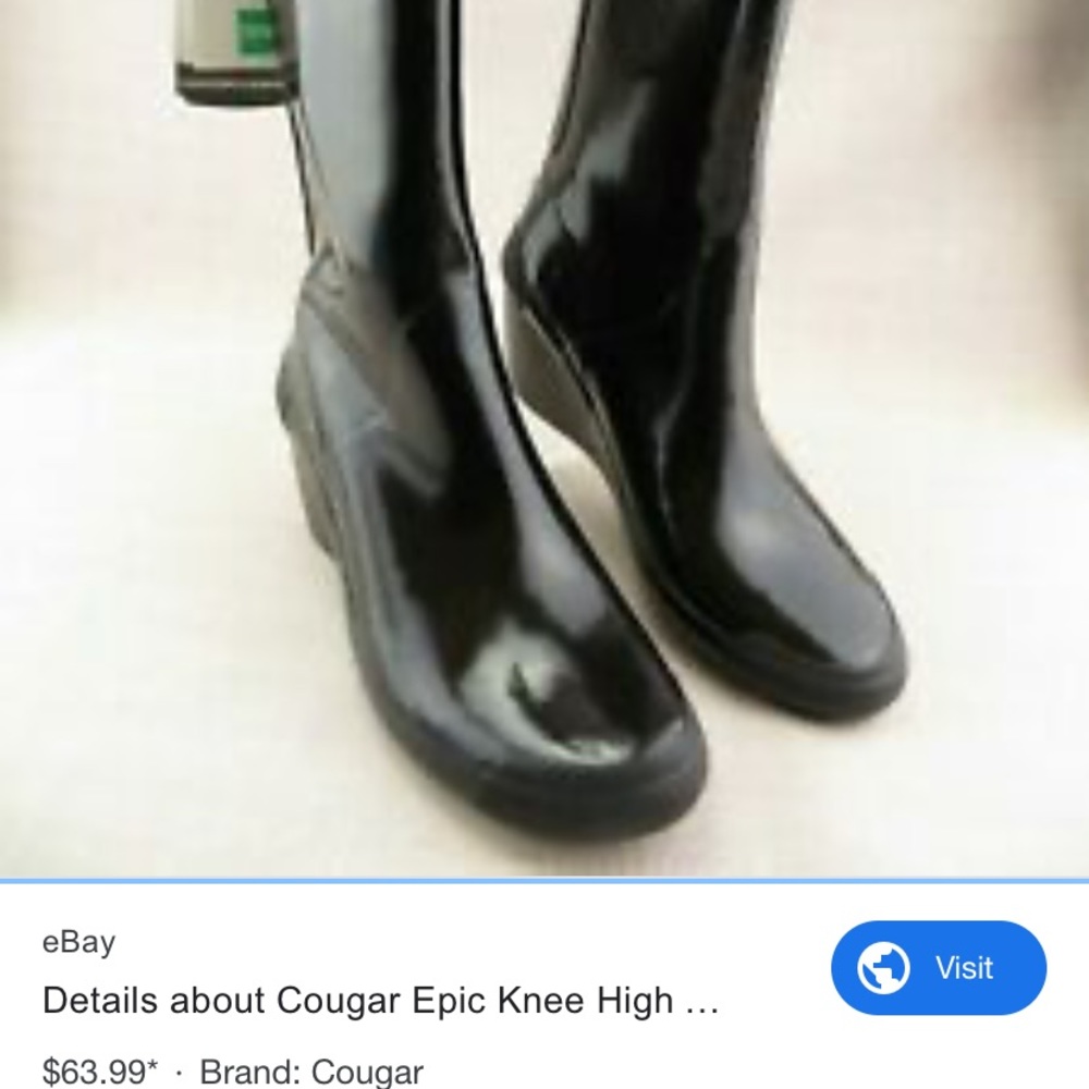 Cougar ferry talk black womens size 9 rain boots